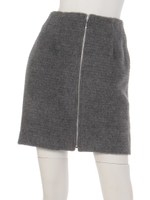 フロントZIPアンゴラタイトスカート/モカ