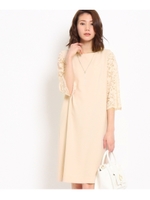 袖レースワンピース/ベビーピンク(071)