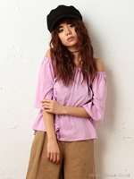 2WAYオフショルダートップス/ライラック