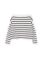 ミラノリブボートネックボーダーニット/ブルー(111)