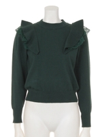 ラッフルニットプルオーバー/グリーン