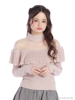 細ケーブルチュール切替プルオーバー/アイボリー