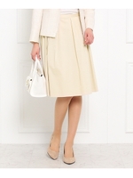 [L]グログランタックフレアスカート/ライトベージュ(051)