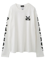 【X-girl×PLAYBOY】 SLEEVE LOGO L/S TEE/ホワイト