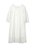 EMBROIDERED BIG SLEEVE DRESS/ホワイト