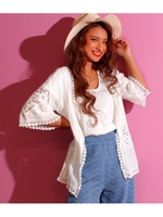 【anap mimpi】コットンカギアミカーディガン/GRY