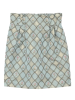 【sw】ジャカードフラワーコクーンミニスカート/ベージュ