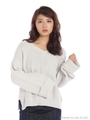 スピンドルピグメントニットTOPS/LGRY