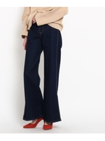 スリットワイドデニムパンツ/ネイビー(093)