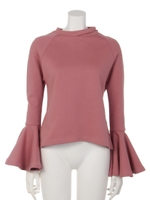 ダブルネックフレアスリーブカットソー/PINK