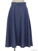 デニムサーキュラースカート/赤