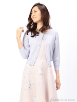 ビジューボタンチビカーディガン/ラベンダー