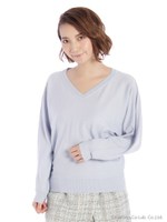 Vネックドルマンニット/チャコールグレー