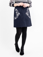 刺繍入り台形ミニスカート/ベージュ