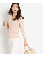 Vネックハイゲージラメニット/ネイビー(093)