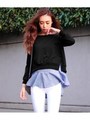 【chille anap】ストライプキャミチュニック×バックスリットトップス SET/NVY