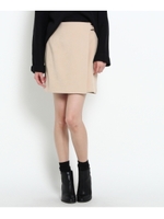 巻き風フェイクスウェードミニスカート/ライトベージュ(051)