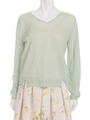 シャイニーシアーニットTOPS SET(ニット＆キャミ)(オフホワイト・ミントグリーン)/ミントグリーン