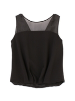 ダブルクロスノースリーブブラウス/ピンク(090)