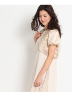 [L]チュール×サテンボレロ/ベージュ(052)