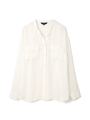 ストレッチサテンブラウス/ホワイト(030)