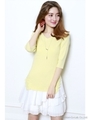 6分袖キャミワンピセット/ライトイエロー