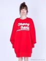 cherry band big sweater/RED