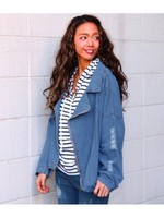 【chille anap】オーバーサイズデニムライダース ジャケット/BL