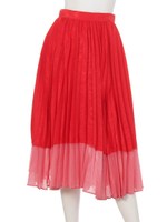 【再入荷】ポイントカラープリーツスカート/RED