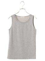 ビジューインナータンクトップ/杢ライトグレー