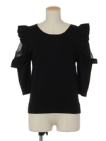 シアースリーブニット/黒