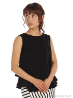 バックリボンノースリーブブラウス/ネイビー