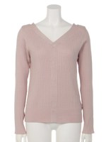 2wayリブニットトップス/ベージュ(005)