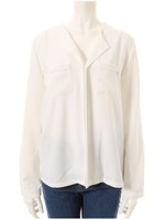 スキッパーポケットブラウス/ブラック