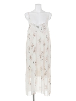 【CHILLE】花柄プリーツワンピース/ホワイト(001)