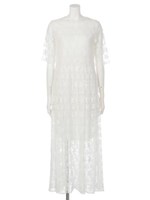 [GREED]FLORET EMBROIDERY Flare Dress/WHITE