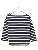 【2way】マチ付きボーダープルオーバー/オフホワイト