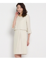 〔洗える〕セットアップ風切り替えワンピース/ライトグレー(011)