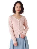 リブニットカーディガン/カーキ(180)