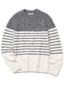 【GELATO PIQUE HOMME】’バンブー’ボーダープルオーバー/GRY