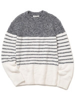 【GELATO PIQUE HOMME】’バンブー’ボーダープルオーバー/GRY