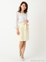 ウエストリボンタイトスカート/ネイビー