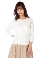 パール付きリブニット/ホワイト(031)