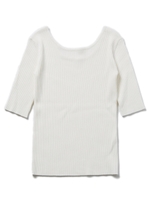 半袖リブニット/ブルー