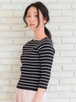 スクエアーネックワイドリブニット/サックス