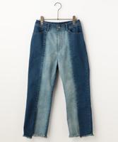 【予約】裾フリンジスリットデニムパンツ