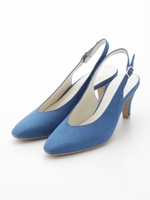 スエードバックストラップパンプス/ブルースエード