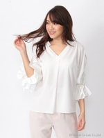 ギャザーブラウス/ホワイト