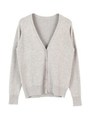 シンプルVネックニットカーディガン/杢グレー