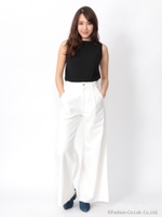タックワイドパンツ/ホワイト